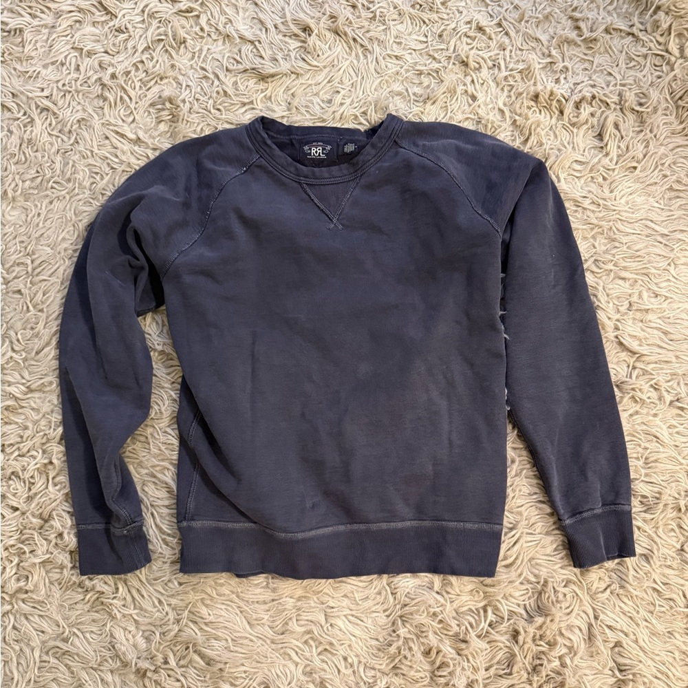 Ralph Lauren Double RL black indigo french terry sweatshirt